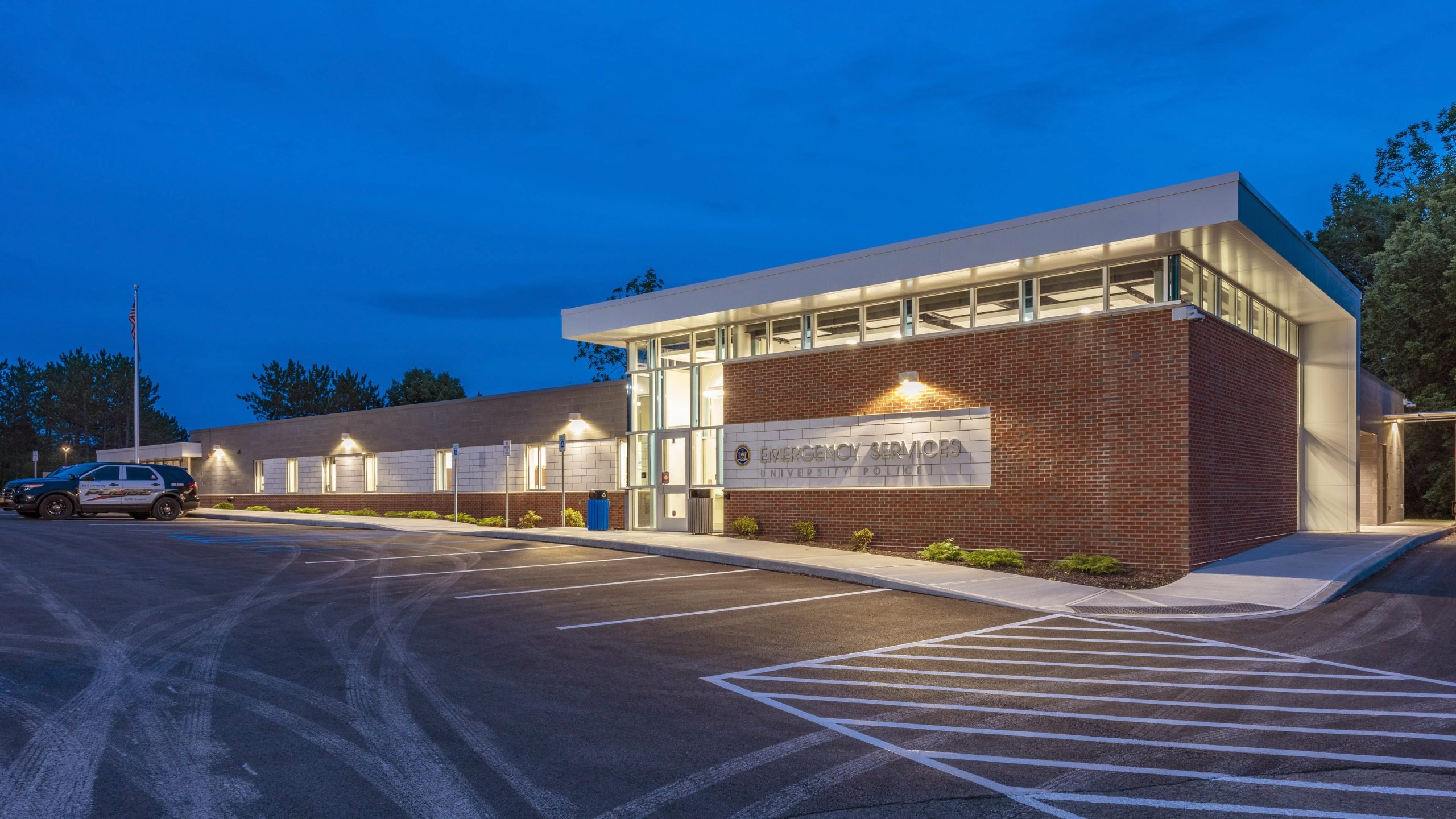 SUNY Oneonta ESB at dusk