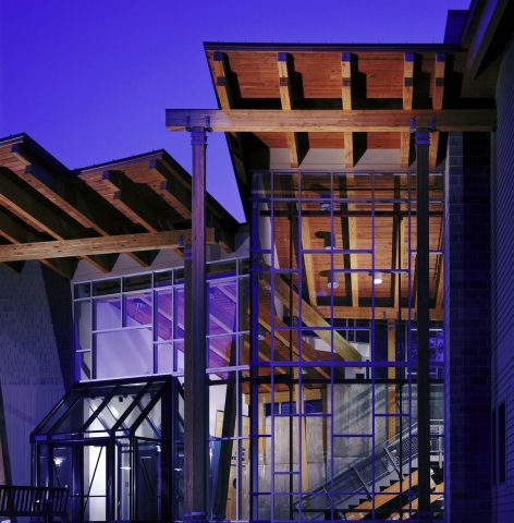 Fisher Science and Academic Center at Night