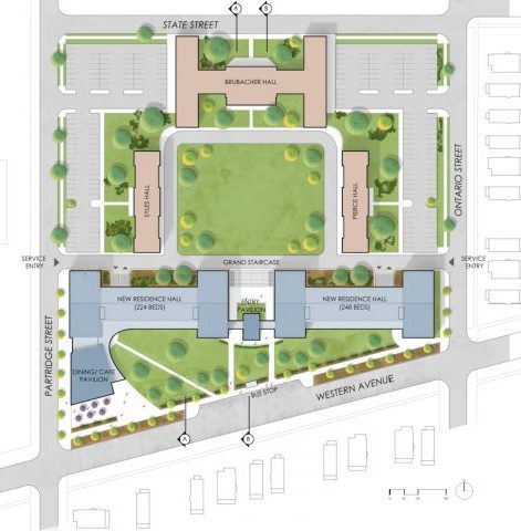 Alumni Quad University at Albany Rendering Blueprint