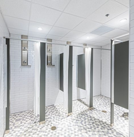 MVP Arena Locker Room showers